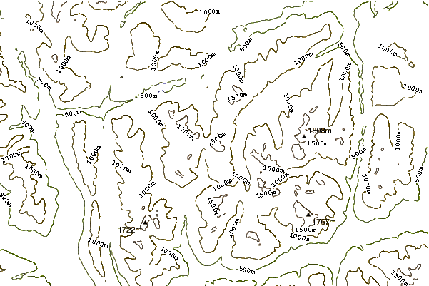 Mountain peaks around Mount Judson