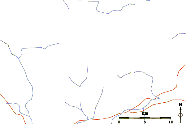 Roads and rivers around Mount Judson