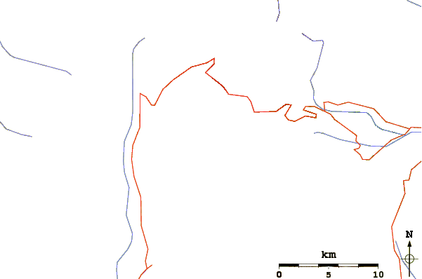 Roads and rivers around Mount Julian (Colorado)