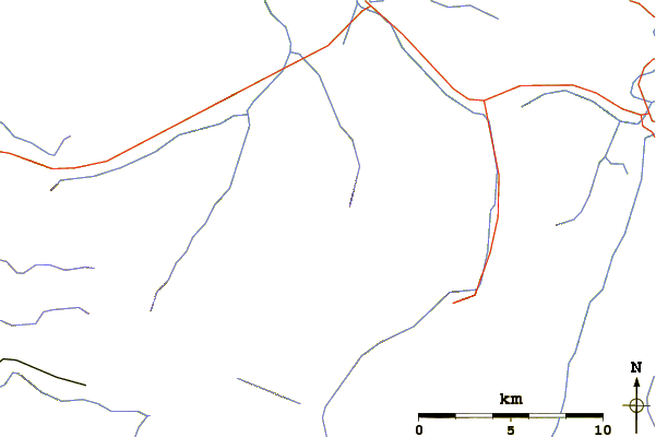 Roads and rivers around Mount Juliet (British Columbia)