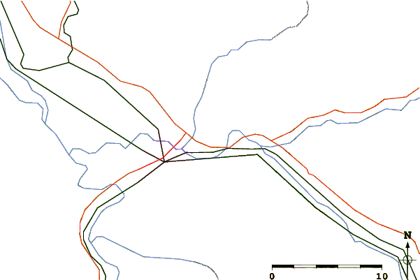 Roads and rivers around Mount Jumbo