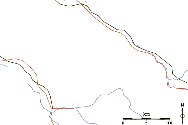 Roads and rivers around Mount June