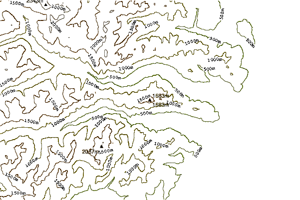 Mountain peaks around Mount Jupiter