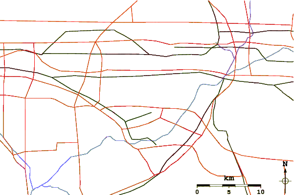 Roads and rivers around Mount Jurupa