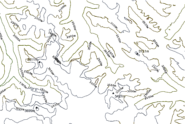 Mountain peaks around Mount K2