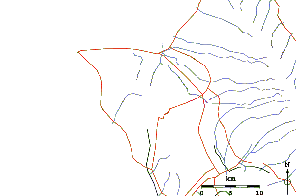 Roads and rivers around Mount Ka'ala