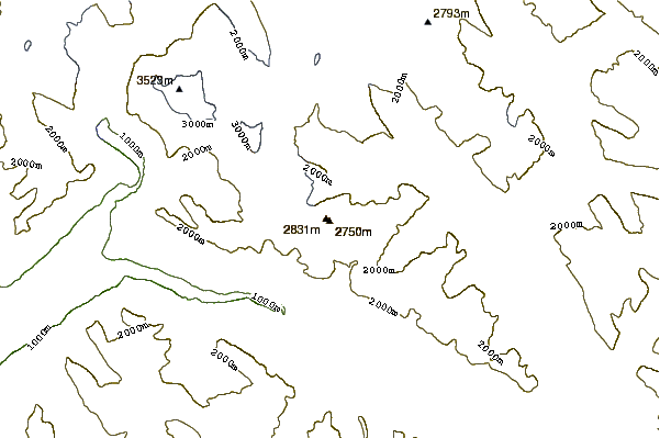 Mountain peaks around Mount Kain