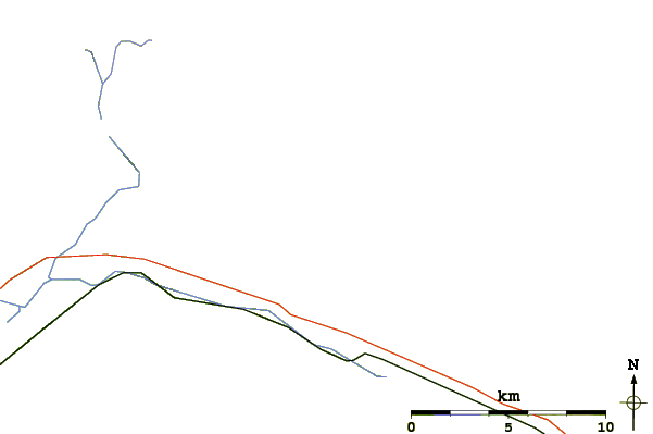 Roads and rivers around Mount Kain