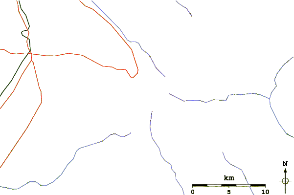 Roads and rivers around Mount Kamihorokamettoku