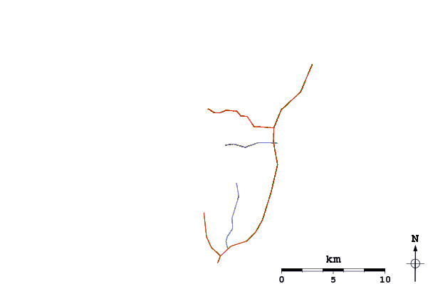 Roads and rivers around Mount Kamui (Okushiri)