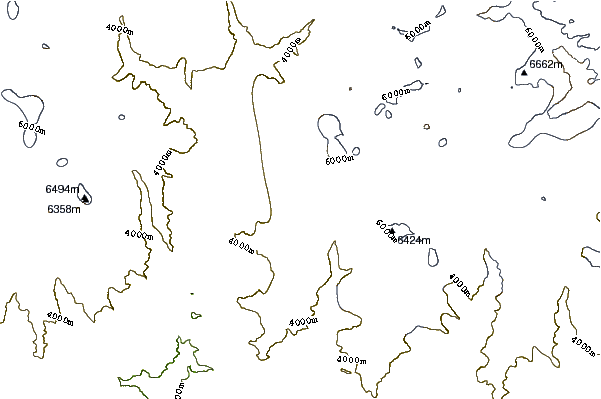 Mountain peaks around Mount Kanguru