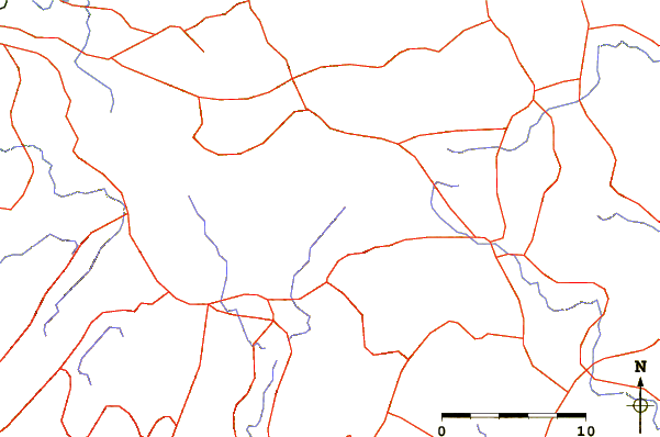 Roads and rivers around Mount Kanmuri (Hatsukaichi, Hiroshima)