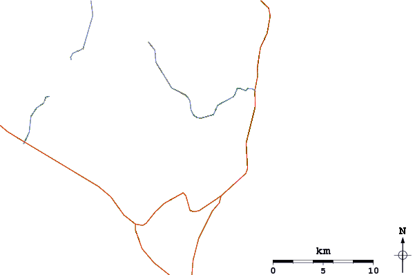 Roads and rivers around Mount Kannon