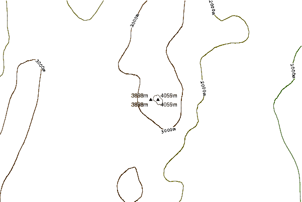 Mountain peaks around Mount Kaplan