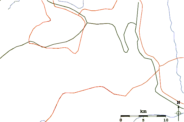 Roads and rivers around Mount Karifuri