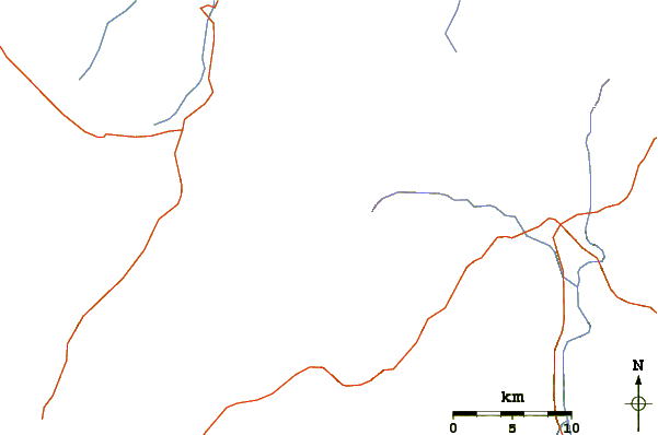 Roads and rivers around Mount Karisimbi