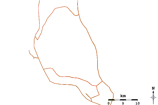 Roads and rivers around Mount Karthala