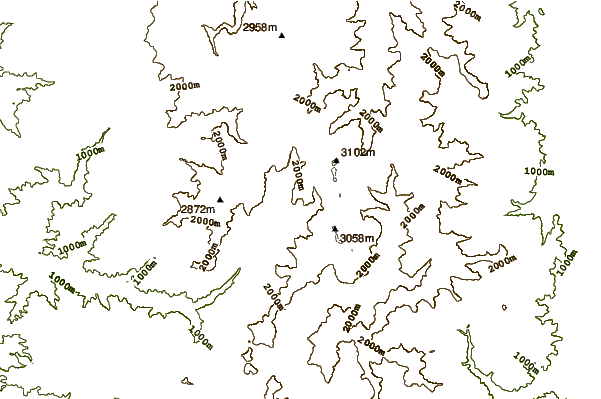 Mountain peaks around Mount Kasa