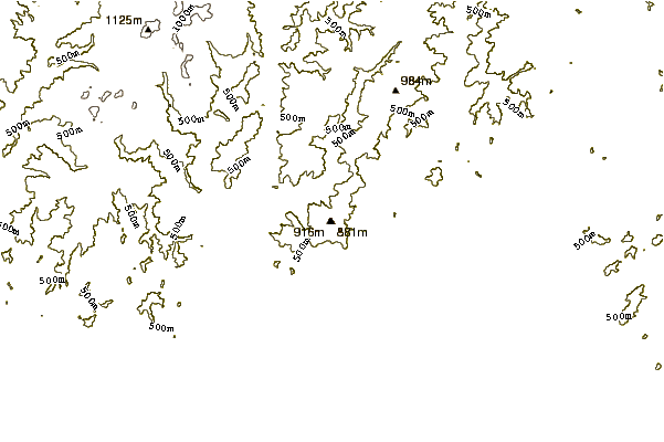 Mountain peaks around Mount Kasagata