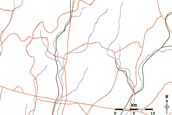 Roads and rivers around Mount Kasagata