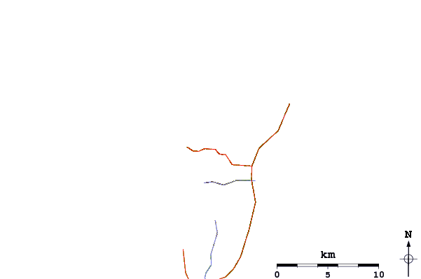 Roads and rivers around Mount Katsuma