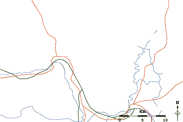 Roads and rivers around Mount Kearsarge (Carroll County, New Hampshire)