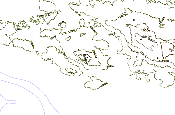 Mountain peaks around Mount Kedros