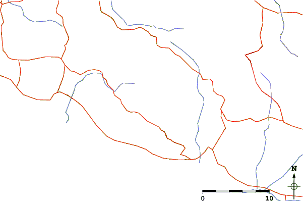 Roads and rivers around Mount Kedros