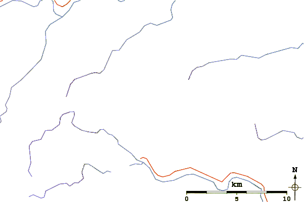 Roads and rivers around Mount Keen