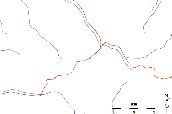 Roads and rivers around Mount Keigetsu