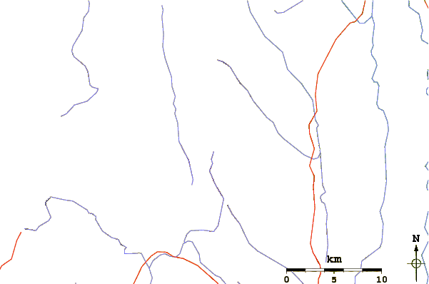 Roads and rivers around Mount Kelly