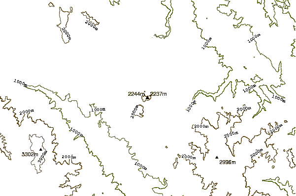 Mountain peaks around Mount Kembar