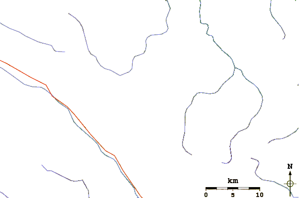 Roads and rivers around Mount Kembar