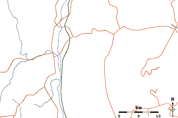 Roads and rivers around Mount Kenashi (Yamanashi, Shizuoka)