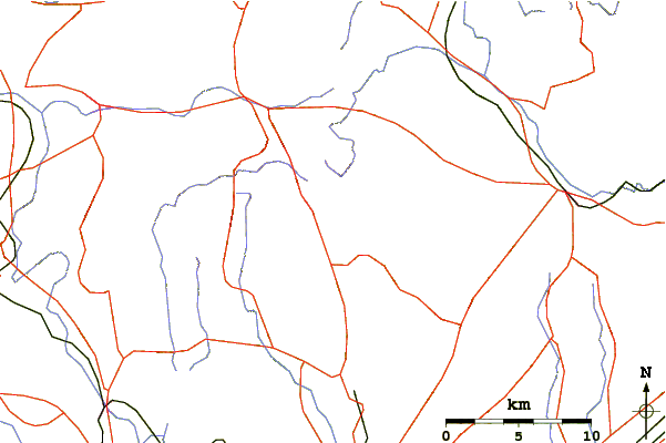 Roads and rivers around Mount Kenpi