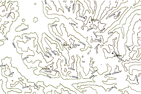 Mountain peaks around Mount Kent-Urquhart