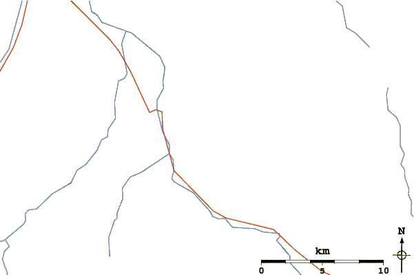 Roads and rivers around Mount Kerkeslin