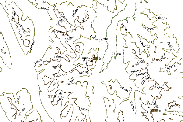 Mountain peaks around Mount Kidd