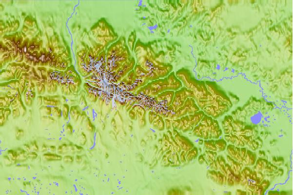 Surf breaks located close to Mount Kimball (Alaska)