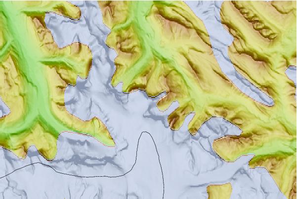 Surf breaks located close to Mount Kitchener