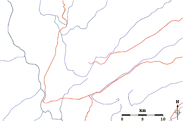 Roads and rivers around Mount Kosciusko