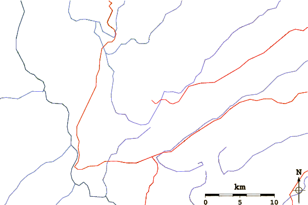 Roads and rivers around Mount Kosciuszko