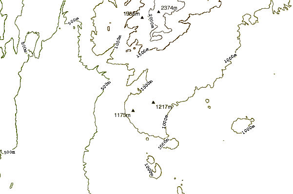 Mountain peaks around Mount Kramim