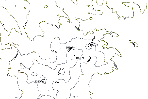 Mountain peaks around Mount Kukak