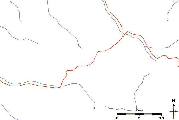 Roads and rivers around Mount Kuma