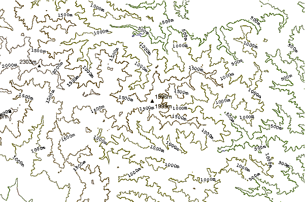 Mountain peaks around Mount Kumotori