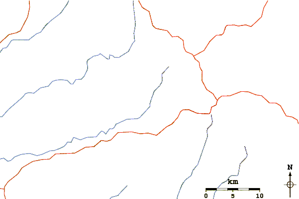 Roads and rivers around Mount Kunyit