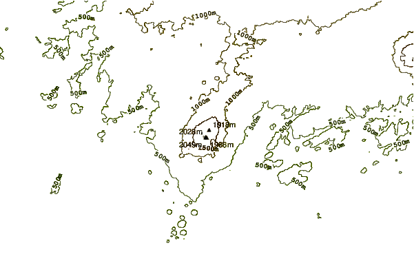 Mountain peaks around Mount Kupe