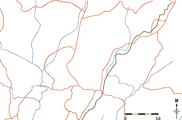 Roads and rivers around Mount Kupe