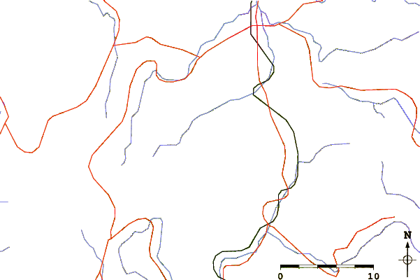 Roads and rivers around Mount Kurai